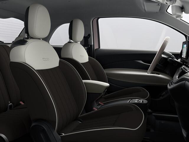Fiat E-500 La Prima 42 kWh | Uit voorraad leverbaar | Panoramadak | Adapt. Cruise | Pack Top Plus | Camera | Leder | Apple Carplay