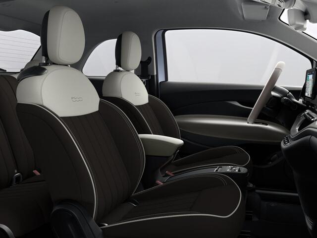 Fiat E-500 La Prima 42 kWh | Clima | LED | PDC | JBL Premium Audio | 17" | Camera | BSM | Canneloni Ivory/Piombo interieur