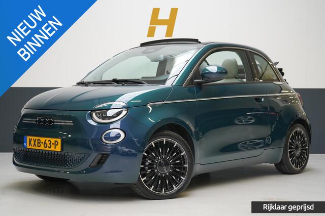 Fiat E-500 Cabrio La Prima 42 kWh SoH 94,9% | Leder | Stoelverwarming | Lm velgen | Navigatie | Carplay