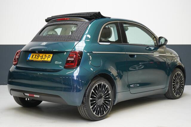 Fiat E-500 Cabrio La Prima 42 kWh SoH 94,9% | Leder | Stoelverwarming | Lm velgen | Navigatie | Carplay