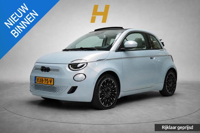 Fiat E-500 Cabrio La Prima by Bocelli 42 kWh | SoH 94,9% | Navigatie | Carplay | Camera | Stoelverwarming | JBL | Parkeersensoren