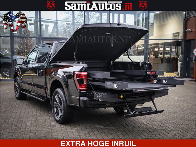 Ford (usa) F-150 BLACK OPS | 5.0 V8 406PK | 360 CAMERA | UITLAAT KLEP | BEDSLIDE | CREW CAB | LEDER | CREW CAB | DUBBELE CABINE | 5 PERSOONS | DC | GRIJSKENTEKEN |