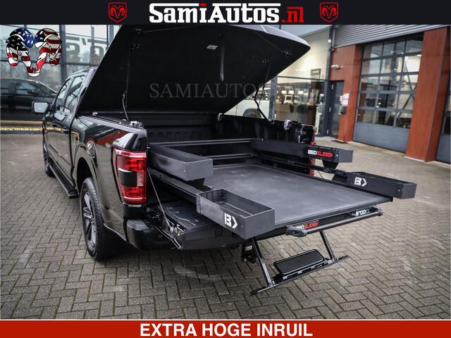 Ford (usa) F-150 BLACK OPS | 5.0 V8 406PK | 360 CAMERA | UITLAAT KLEP | BEDSLIDE | CREW CAB | LEDER | CREW CAB | DUBBELE CABINE | 5 PERSOONS | DC | GRIJSKENTEKEN |