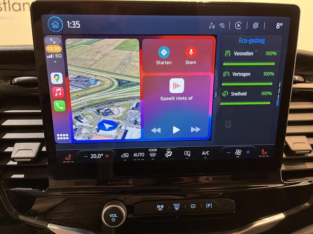 Ford E-Transit 350 L2H2 Trend 68 kWh 184 PK / 100% elektrisch !! / Airco / Cruise Control / CarPlay / Camera / Navigatie / 3-Zits / 900 KM !! Z.G.A.N. !