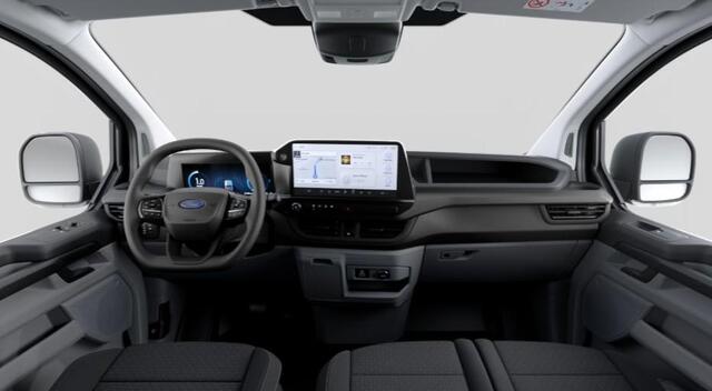 Ford E-Transit Cust. 340 L2H1 Trend 65 kWh 218pk | Ford 8-weg verstelbare en verwarmbare bestuurdersstoel met armsteun (i.c.m. bijrijdersbank) | 13 polige trekhaak met Trailer Sway Control | Centrale dubbele vergrendeling | Driver Assistance Pack Premium | 2 AGM accus|