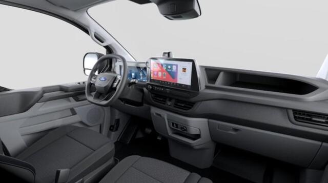 Ford E-Transit Cust. 340 L2H1 Trend 71 kWh 136pk | Bekleding zijwand en achterdeuren (volledig) | Laadvloer bescherming | 8-weg verstelbare en verwarmbare bestuurdersstoel met armsteun (i.c.m. bijrijdersbank) | Trekhaakvoorbereiding | Allweather banden | AGM accu | Laad