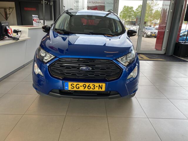 Ford ECOSPORT 1.0 EcoBoost ST-Line,1e Eigenaar,Dealeronderhouden,Navigatie,Achteruitrijcamera,Spraakbediening,B&O,Keyless,Halfleder/Alcantara,Stoel&Stuurverwarming,V&A Sensoren,Two Tone Lak,17 Inch Lmv
