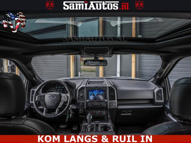 Ford F-150 5.0 V8 4X4 | MAT OLIVE GREEN | BIJTELLING VRIJ | ZEER DIK | CAMERA | 3500KG | PANORAMA | LEDER | GO RHINO ROLLBAR | CRUISE CONTROL | PRINS LPG | BAKFLIP COVER | Deze pick-up is leverbaar met zowel een groot rijbewijs (C) als een klein rijbewijs (B). Laat 