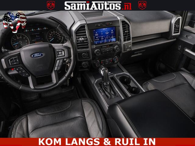 Ford F-150 5.0 V8 4X4 | MAT OLIVE GREEN | ZEER DIK | CAMERA | 3500KG | PANORAMA | LEDER | GO RHINO ROLLBAR | CRUISE CONTROL | PRINS LPG | BAKFLIP COVER | Deze pick-up is leverbaar met zowel een groot rijbewijs (C) als een klein rijbewijs (B). Laat ons weten wat jouw