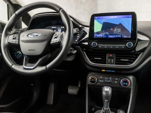 Ford FIESTA 1.0 EcoBoost Titanium 100Pk Automaat (APPLE CARPLAY, GROOT NAVI, TREKHAAK, LM VELGEN, SPORTSTOELEN, CRUISE, PARKEERSENSOREN, NIEUWE APK, NIEUWSTAAT)
