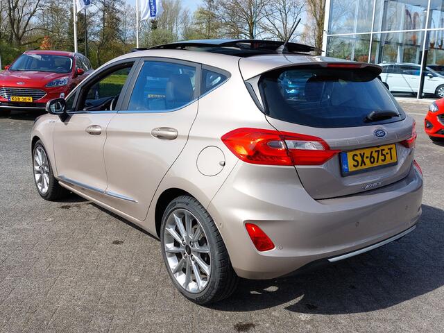 Ford FIESTA 1.0 EcoBoost 101pk Automaat Vignale 5-Deurs | Navi | Apple Carplay+Android Auto | B&O Sound | Clima | Adap.Cruise | Leder+Stoelverwarming | Panorama Schuifdak | Pdc V+A+Assist+Camera | 17''lm