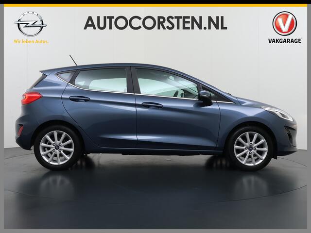 Ford FIESTA 1.0T 126PK Titanium Apple Carplay Android Navi LM Airco Cruise Control Stoelverwarming Apps Voorruitverwarming Wifi Mistlampen Chroompack TCS Led Lmv Lane Assist Isofix TCS EAB Hill-Start-Assist Ford-Pass-Connect LED