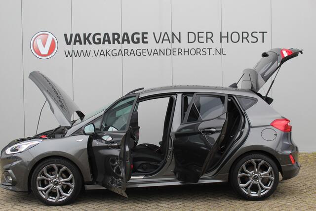 Ford FIESTA 1.0 EcoBoost Hybrid ST-Line X Luxe, sportieve en goed onderhouden Fiesta ! Autm. airco, Cruise control, Lane assist, 17" Lmv, Parkeersensoren Achter, Metallic lak, Navigatie by Apple/Android, LED verlichting etc