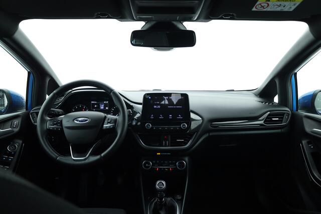 Ford FIESTA 1.0 EcoBoost Hybrid Active X | Rijklaar! | Trekhaak | WinterPack | E-Spiegels | Cruise | PDC | Climate | App.Connect | Rijmodi | LED | Bluetooth | 5-Deurs | 17'' V