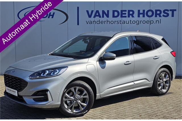 Ford KUGA 2.5-225pk PHEV ST-Line X. Fabr. garantie t/m 24-03-2028 ! Slechts 16.000km ! Autm. airco dual, side- en lane assist, camera v+a, parkeersensoren, elektr. achterklep, stoel-, stuur- en voorraamverw., metallic lak, head-up displ., B&O soundsyst., adapt. cru