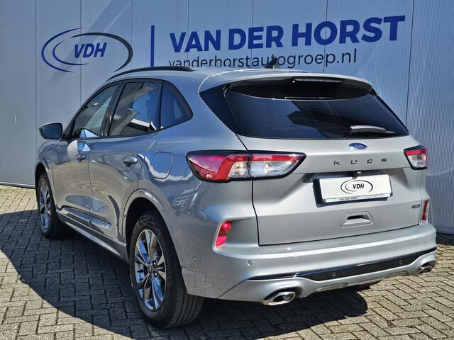 Ford KUGA 2.5-225pk PHEV ST-Line X. Fabr. garantie t/m 24-03-2028 ! Slechts 16.000km ! Autm. airco dual, side- en lane assist, camera v+a, parkeersensoren, elektr. achterklep, stoel-, stuur- en voorraamverw., metallic lak, head-up displ., B&O soundsyst., adapt. cru