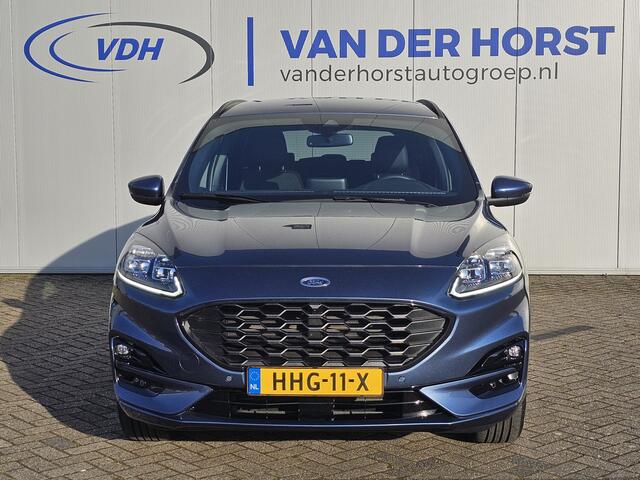 Ford KUGA 2.5-225pk PHEV ST-Line X Plug-in Hybrid. Garantie t/m 04-02-2028 ! Slechts 5.500km ! Volautm. airco dual, elektr. achterklep, LM wielen, stuur-, stoel- en voorraamverwarming, camera v+a, side- en lane assist, adaptieve cruise cntrl, metallic lak, etc.