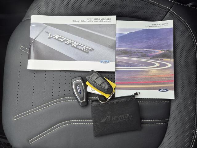 Ford KUGA 2.5 PHEV Plug-in Vignale Automaat / Fabrieksgarantie tot 04-2026 / Driver Assistance Pack / Technology Pack / Dealer Onderhouden / HUD / Apple Carplay Android Auto / Stuur-, Stoel en Achterbankverwarming / Adaptief CC / Voorruit verwarming / Elektrische a