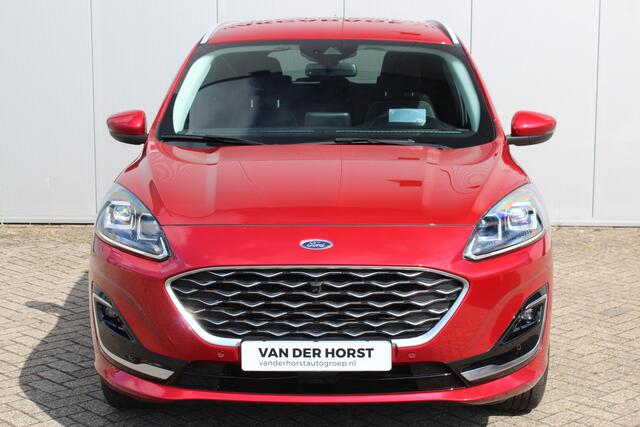 Ford KUGA 2.5-225pk PHEV 'Vignale'. Zeer luxe hybride rijden voor een reële prijs ! Slechts 33.000km ! Autm.airco dual, stuur-, stoel-, achterbank- en voorraamverw., LED verl., lederen interieur, B&O soundsyst., lane- en side assist etc.
