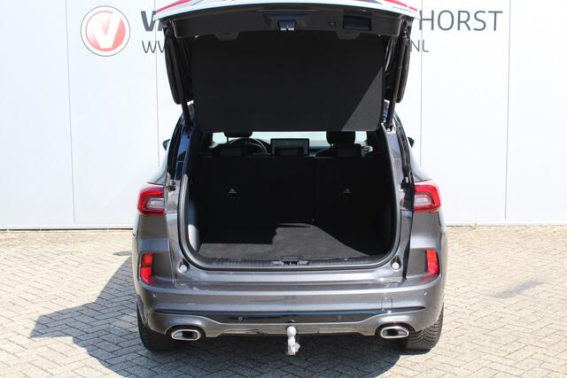 Ford KUGA 2.5-243pk PHEV ST-Line X. Febr. 2026, slechts 8.400km ! Autm. airco dual, elektr. panodak, elektr. trekhaak, elektr. achterklep, leer/alcantara, klep, LED verl., navigatie, telefoonvoorb., stoel-, stuur-, voorraam- en achterbankverw., side- en lan
