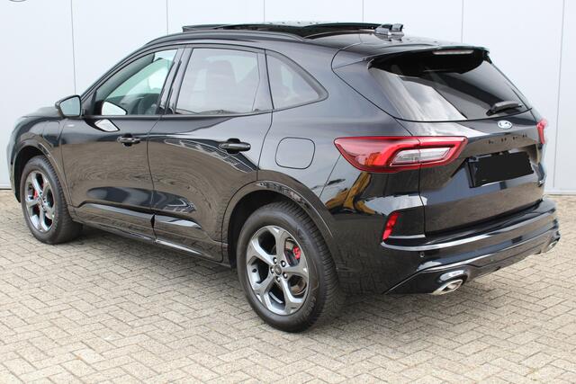 Ford KUGA 2.5-243pk PHEV ST-Line X. Febr. 2026, slechts 9.000km ! Autm. airco dual, elektr. panodak, elektr. trekhaak, elektr. achterklep, leer/alcantara, klep, LED verl., navigatie, telefoonvoorb., stoel-, stuur-, voorraam- en achterbankverw., side- en lan