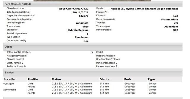 Ford MONDEO Wagon 2.0 Hybrid Titanium Automaat / Pdc.V+A / Navigatie / Radio-multimedia / Airco-ecc./