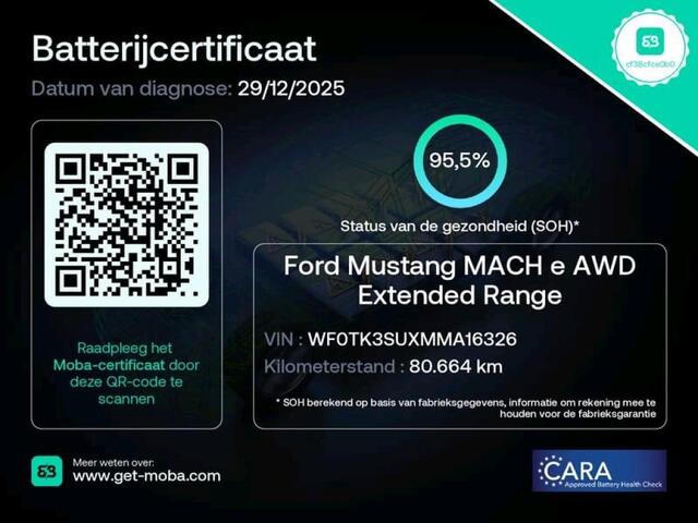 Ford MUSTANG Mach-E Extended First Edition AWD 98 kWh | 95,5% SOH | Panoramadak | Leder | Navigatie