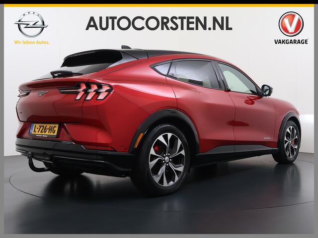 Ford MUSTANG Mach-E AWD 75kWh Trekhaak Techn.Plus Panoramadak 360°Camera Adap.Cruise B&O®-Hifi Leder+Memory Stoel+Stuurverwarming Elek.Stoelen Navi Pdc Keyless Android Auto Apple Carplay Elek.Achterklep Lmv 19" DAB Bluetooth Led 1e Eigenaar Origineel Nederlandse Auto 