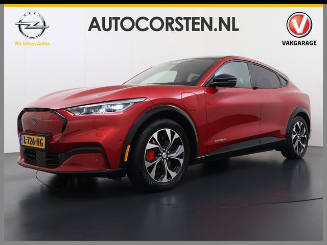 Ford MUSTANG Mach-E AWD 75kWh Trekhaak Techn.Plus Panoramadak 360°Camera Adap.Cruise B&O®-Hifi Leder+Memory Stoel+Stuurverwarming Elek.Stoelen Navi Pdc Keyless Android Auto Apple Carplay Elek.Achterklep Lmv 19" DAB Bluetooth Led 1e Eigenaar Origineel Nederlandse Auto 