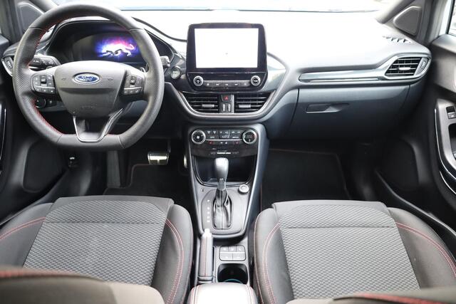 Ford PUMA 1.0 EcoBoost ST-Line TREKHAAK-AFN CAMERA STUUR/RUIT/STOELVERWARMING DAB CARPLAY NAVI CRUISE CLIMA 17"LMV 2xPDC ZWARTE-HEMEL STUURFLIPPERS!