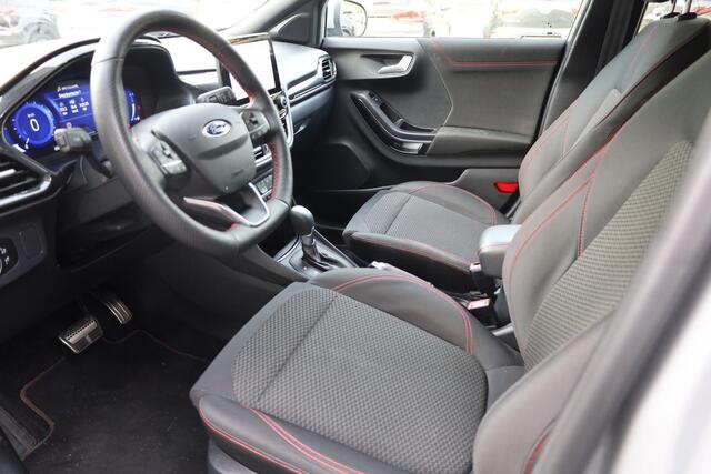 Ford PUMA 1.0 EcoBoost ST-Line TREKHAAK-AFN CAMERA STUUR/RUIT/STOELVERWARMING DAB CARPLAY NAVI CRUISE CLIMA 17"LMV 2xPDC ZWARTE-HEMEL STUURFLIPPERS!