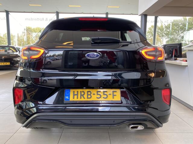 Ford PUMA 1.0 EcoBoost Hybrid ST-Line 155pk Automaat/Virtual cockpit/App-connect/Navigatie/Dodehoek detectie/Achteruitrijcamera/Climate control/Adaptive cruise control/Lane assist/Parkeersensoren rondom/Stoelverwarming/Stuurverwarming/Voorruitverwarming/B&O Audio/D