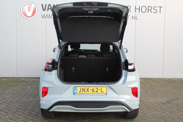 Ford PUMA 1.0-125pk EcoBoost Mild-Hybrid ST-Line. Mooie luxe hoogzitter ! Slechts 9.900km ! Autm. airco, adapt. cruise control, stoel-, stuur- en voorraamverw., navigatie, telefoonvoorb., LM wielen, elektr. achterklep, LED verl., camera 360gr, pdc v+a etc.