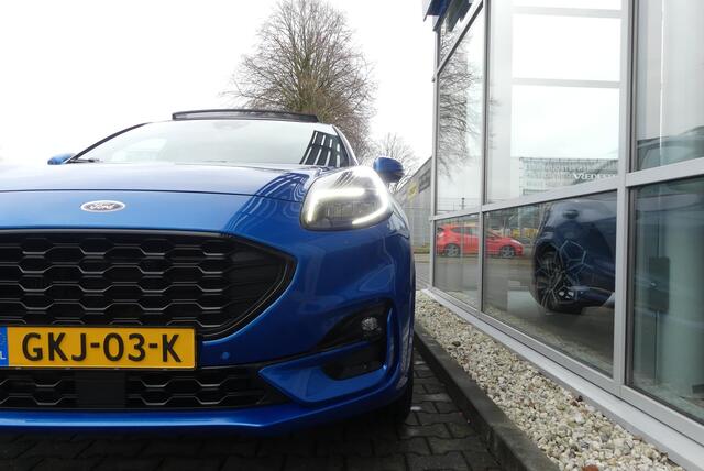 Ford PUMA 1.0 EcoBoost ST-Line X Vignale TREKHAAK AFNEEMBAAR (900KG), PANO, WINTER PACK, ADAPT. CRUISE, CLIMA, NAVI, CAMERA, PDC V&A, APPLE CARPLAY/ANDROID AUTO, BLIS, KEYLESS, B&O, ELEKT. ACHTERKLEP, 73.242KM