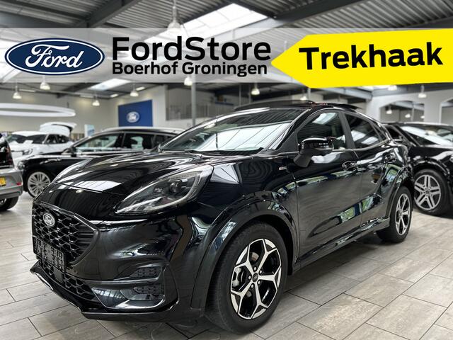 Ford PUMA EcoBoost Hybrid 125 pk ST-Line | Trekhaak | Winter Pack | Pano | 360° Camera | Matrix LED | Adapt. Cruise | El. a. klep