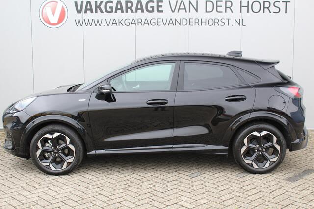 Ford PUMA 1.0-125pk EcoBoost Mild-Hybrid ST-Line X. Fabrieksgarantie t/m 03-12-2029 ! Slechts 3.000km ! Autm. airco, cruise control, navigatie, telefoonvoorb., stoel-, stuur- en voorraamverwarming, bestuurdersassistent pakket etc.