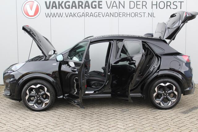 Ford PUMA 1.0-125pk EcoBoost Mild-Hybrid ST-Line X. Fabrieksgarantie t/m 03-12-2029 ! Slechts 3.000km ! Autm. airco, cruise control, navigatie, telefoonvoorb., stoel-, stuur- en voorraamverwarming, bestuurdersassistent pakket etc.