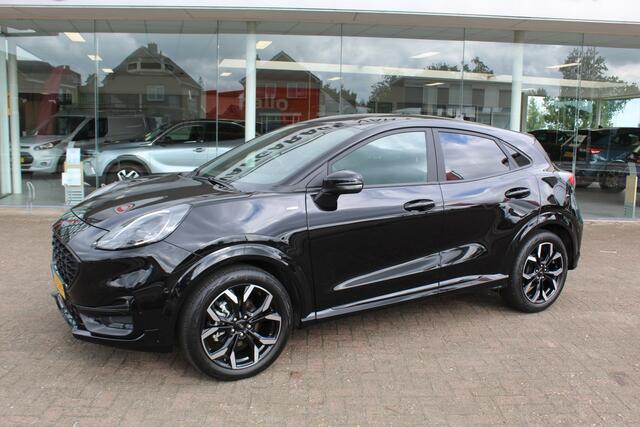 Ford PUMA 1.0-125pk EcoBoost Hybrid ST-Line X. April 2024 ! Slechts 9.700km ! Autm. airco, navigatie, telefoonvoorb., camera, pdc v+a, parkeerassistent, LED verl., metallic lak, LM wielen, stoel-, stuur- en voorraamverw., lane- en sideassist, adapt. cruise cntrl etc