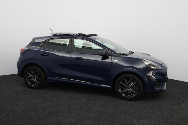 Ford PUMA 1.0 EcoBoost Hybrid ST-Line X/ Zwarte Hemel/ Open-Pano/ Elek.Klep/ Camera/ Stoel+Stuur&Voorruitverw./ 17''LMV/ Keyless/ Clima/ Navi/ Cruise/ Bluetooth/ Multi.LEDER.Stuur/ Elek.Pakket/ Isofix/ PDC.