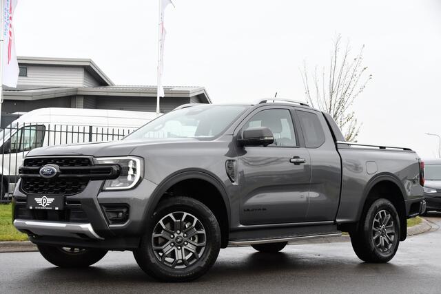 Ford RANGER 2.0 Super Cab EcoBlue Wildtrak Adaptieve Cruise, 360 Camera, Carplay, 3500kg Trekhaak, LEDER, LED, 204pk, Automaat, Uniek!