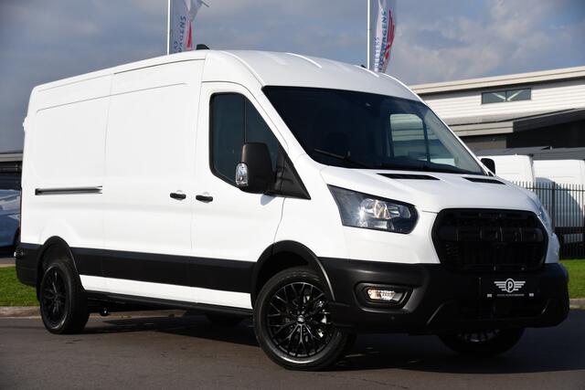 Ford TRANSIT 350 2.0 TDCI L3H2 Black & White Edition Cruise, Carplay, Stoelverwarming, NAVI, 130PK, Multimedia, Sensoren, Trekhaak, UNIEK!