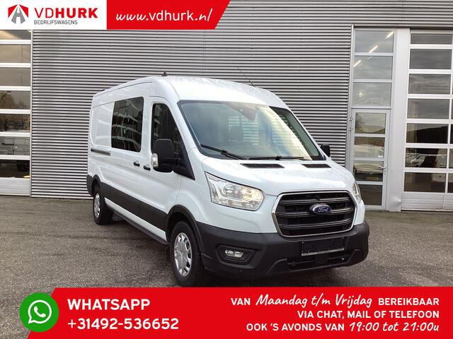 Ford TRANSIT 2.0 TDCI 130 pk L3H2 DC Dubbel Cabine 7 Pers. / Adapt. Cruise/ CarPlay/ PDC/ Navi/ Camera/ Airco/ Trekhaak