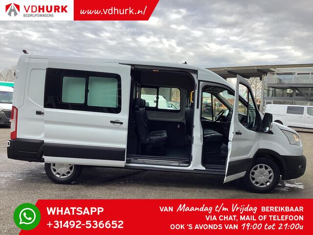 Ford TRANSIT 2.0 TDCI 130 pk L3H2 DC Dubbel Cabine 7 Pers. / Adapt. Cruise/ CarPlay/ PDC/ Navi/ Camera/ Airco/ Trekhaak
