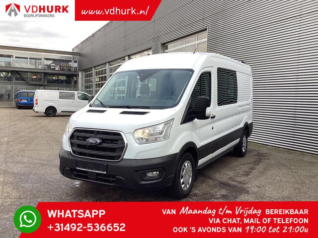 Ford TRANSIT 2.0 TDCI 130 pk L3H2 DC Dubbel Cabine 7 Pers. / Adapt. Cruise/ CarPlay/ PDC/ Navi/ Camera/ Airco/ Trekhaak
