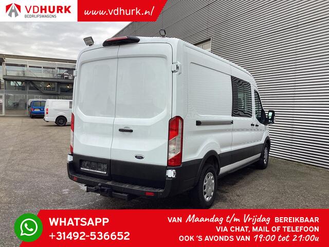 Ford TRANSIT 2.0 TDCI 130 pk L3H2 DC Dubbel Cabine 7 Pers. / Adapt. Cruise/ CarPlay/ PDC/ Navi/ Camera/ Airco/ Trekhaak