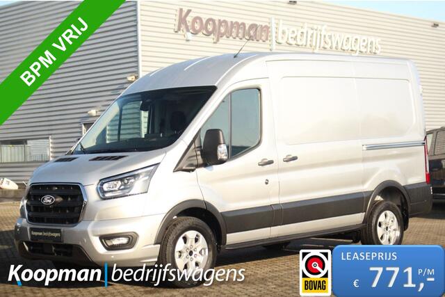 Ford TRANSIT 350 2.0TDCI 165pk L2H2 Limited | Automaat | L+R Zijdeur | 360° Camera | Adap. Cruise | Carplay/Android | Lease 771,- p/m