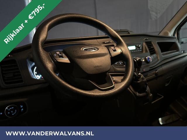 Ford TRANSIT 2.0 TDCI 130pk Bakwagen 233cm hoog Laadklep Zijdeur Euro6 RIJKLAAR Airco | LAT om LAT bijrijdersbank, 895kg laadvermogen,