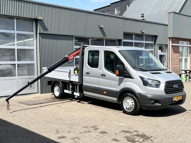 Ford TRANSIT 350 2.0 TDCI L3 DC Laadkraan Telefoonverbinding 3-Persoons Telefoonverbinding 1e eigenaar Pick up p-up bakwagen Euro 6 Bpm vrij voor ondernemers