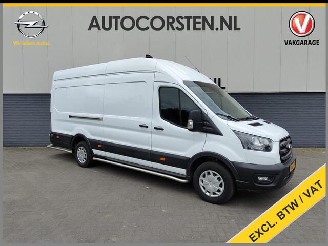 Ford TRANSIT 2.0TDCI 130pk 350 L4H3 Navi Camera Pdc Apple Carplay Android WiFi Airco Cruise Control Voorruit-Verwarmd Regensensor DAB Schuifdeur Betonplex Vloer Wandbetimmering Roll Stability Control Led Spoorwisselassist Euro 6 Zeer Compleet!