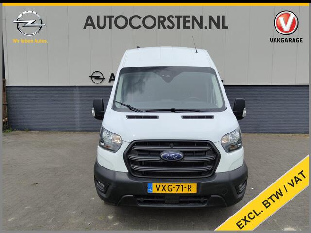 Ford TRANSIT 2.0TDCI 130pk 350 L4H3 Navi Camera Pdc Apple Carplay Android WiFi Airco Cruise Control Voorruit-Verwarmd Regensensor DAB Schuifdeur Betonplex Vloer Wandbetimmering Roll Stability Control Led Spoorwisselassist Euro 6 Zeer Compleet!